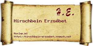 Hirschbein Erzsébet névjegykártya